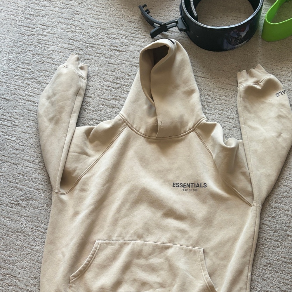 Essentials Beige/Tan Hoodie Sweatshirt